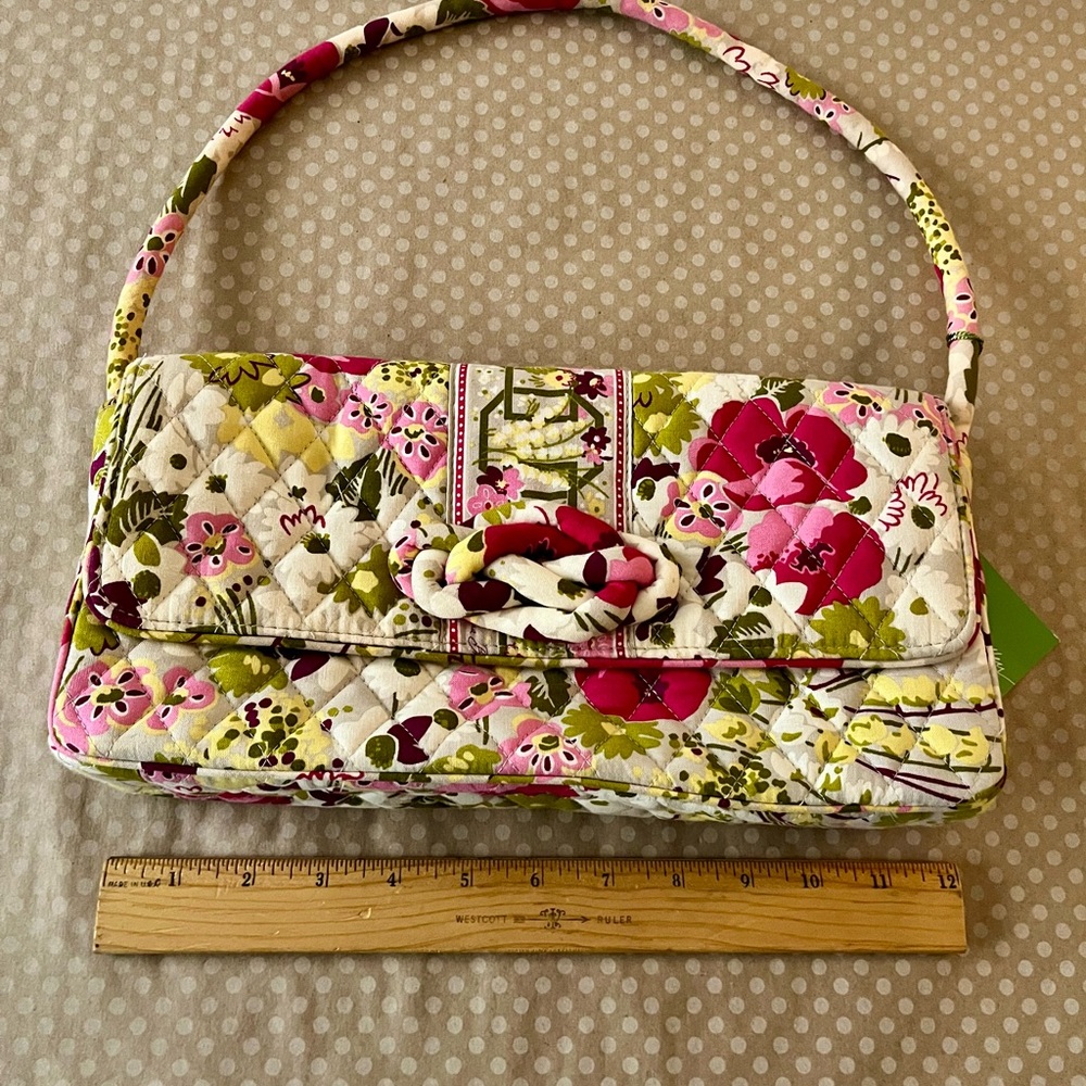 Vera Bradley Pink and Green Floral Quilted Shoulder Bag - Picture 4 of 6